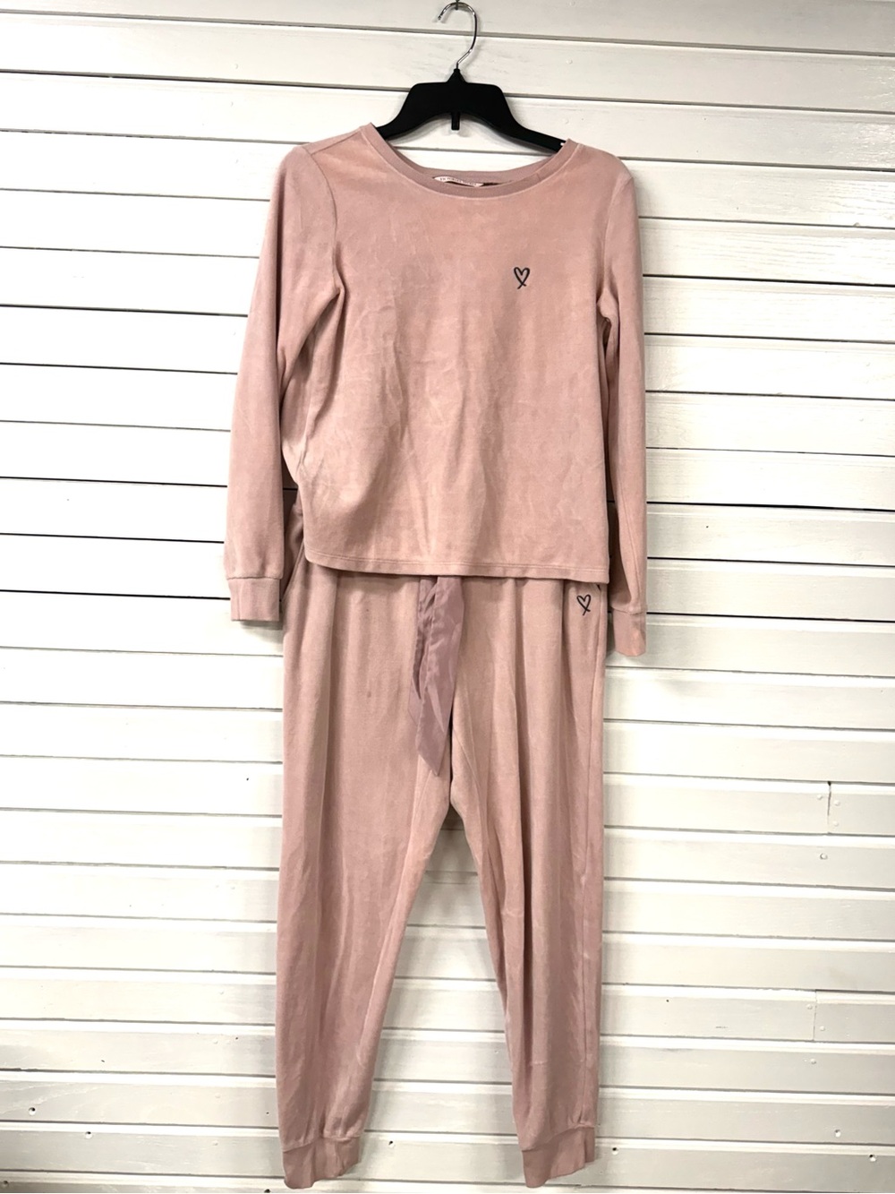 Victoria’s Secret | Pink Suede Matching Pajama Set XS Top M Bottoms